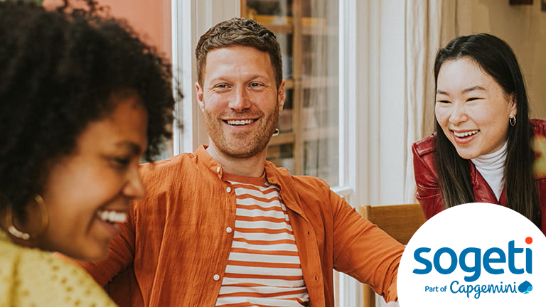 3 vrienden lachen samen