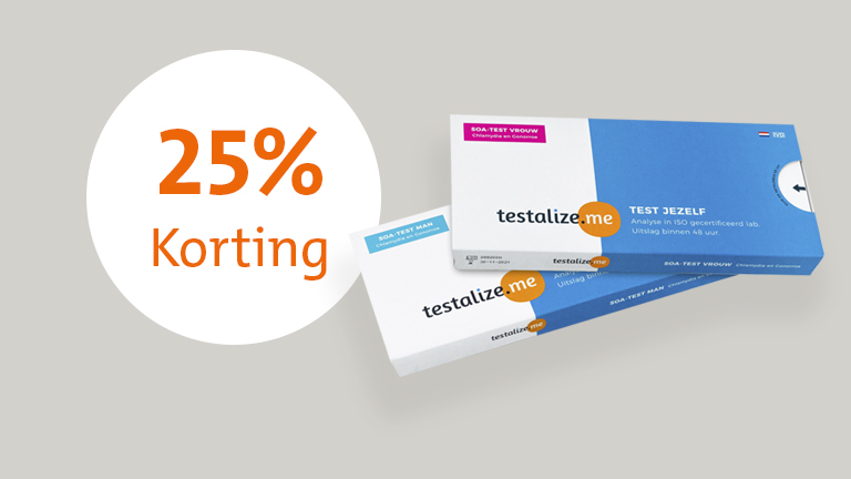 25% korting op Testalize product
