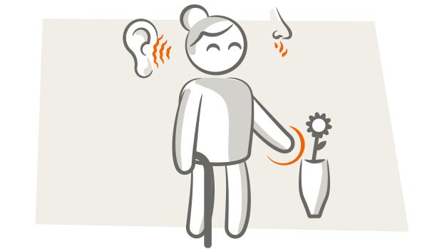 Poppetje dat hoort voelt ruikt